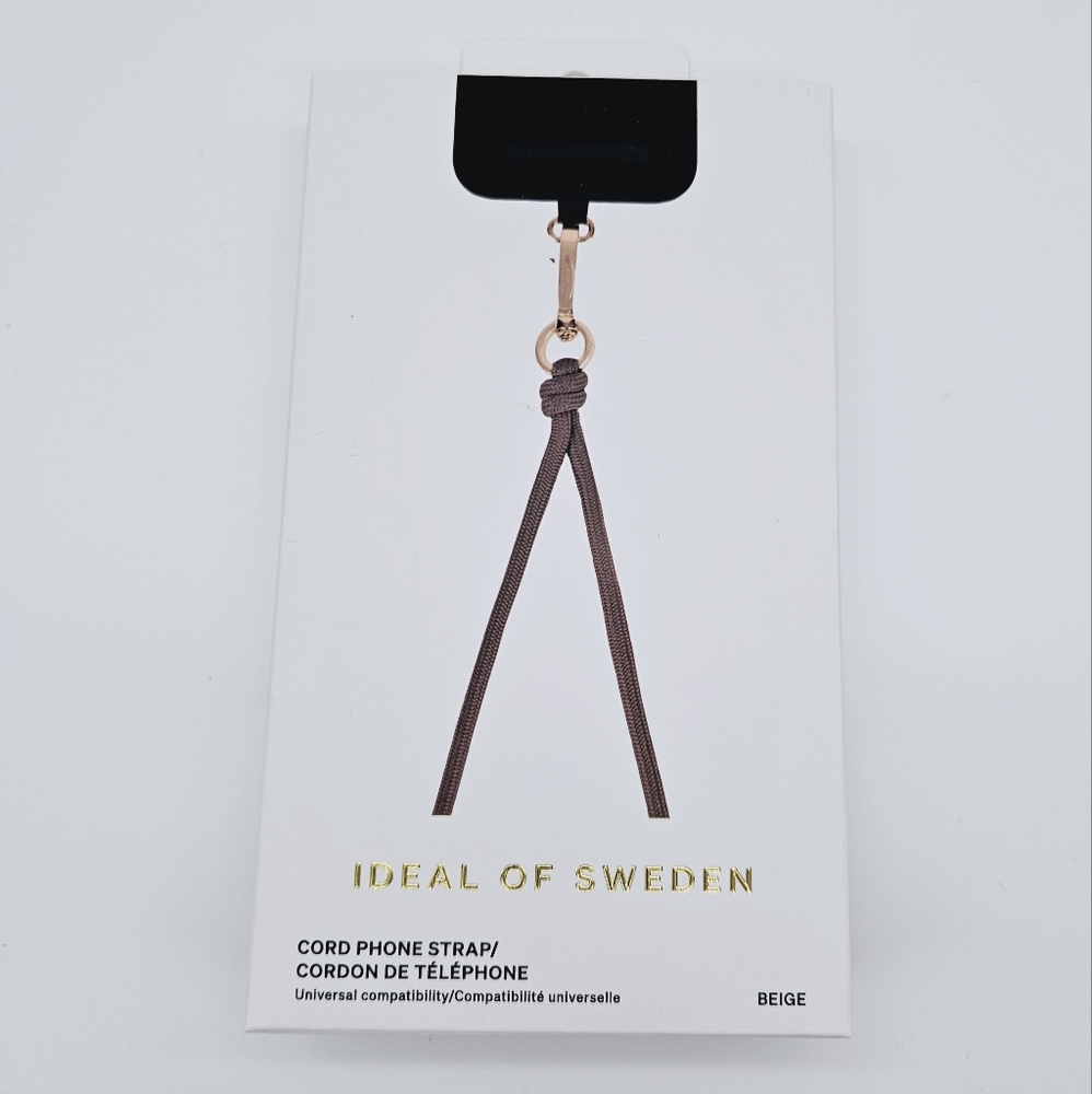 IDEAL OF SWEDEN | adjustable cord cell phone strap lanyard - beige